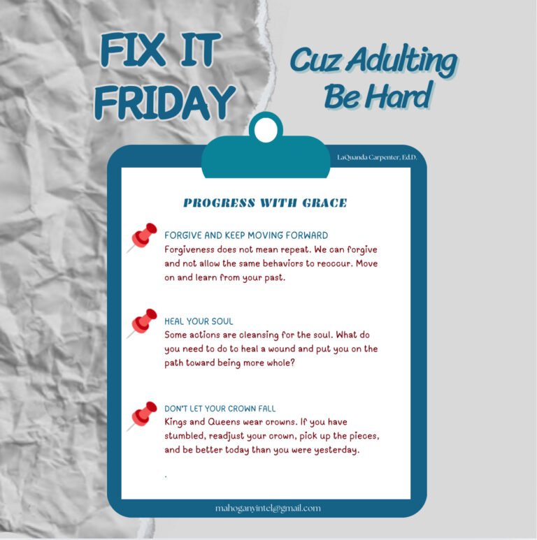 Fix It Friday: Progress with grace