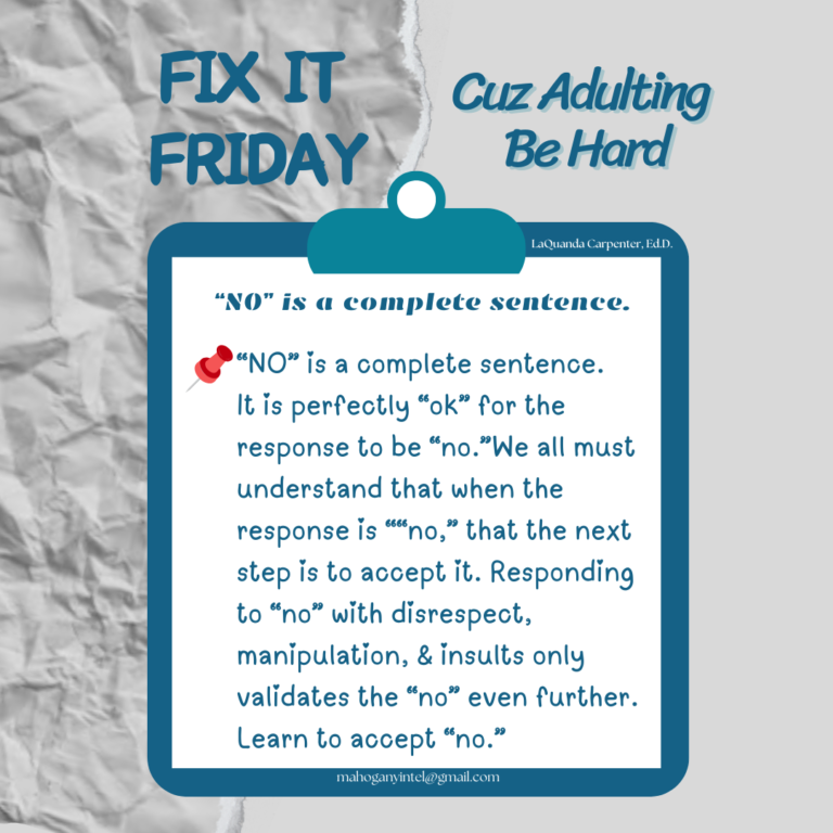 Fix It Friday: “No” is a complete sentence